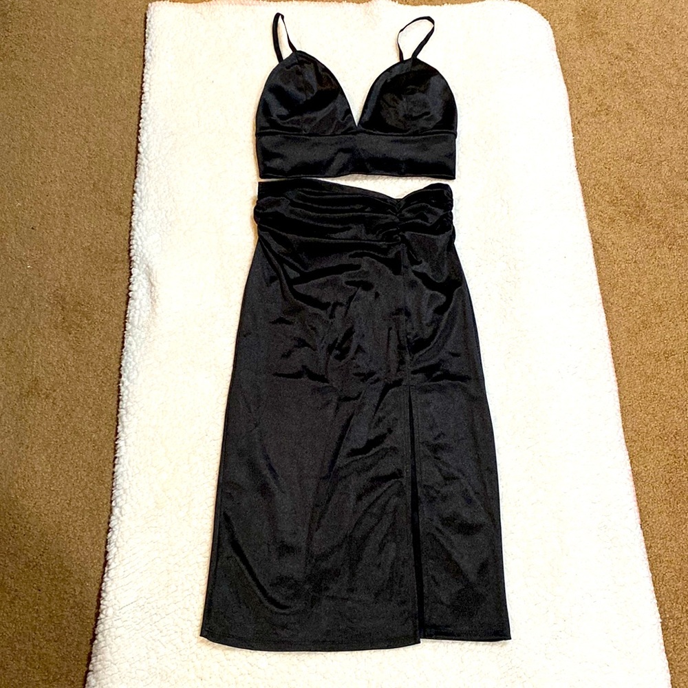 Black sexy skirt set